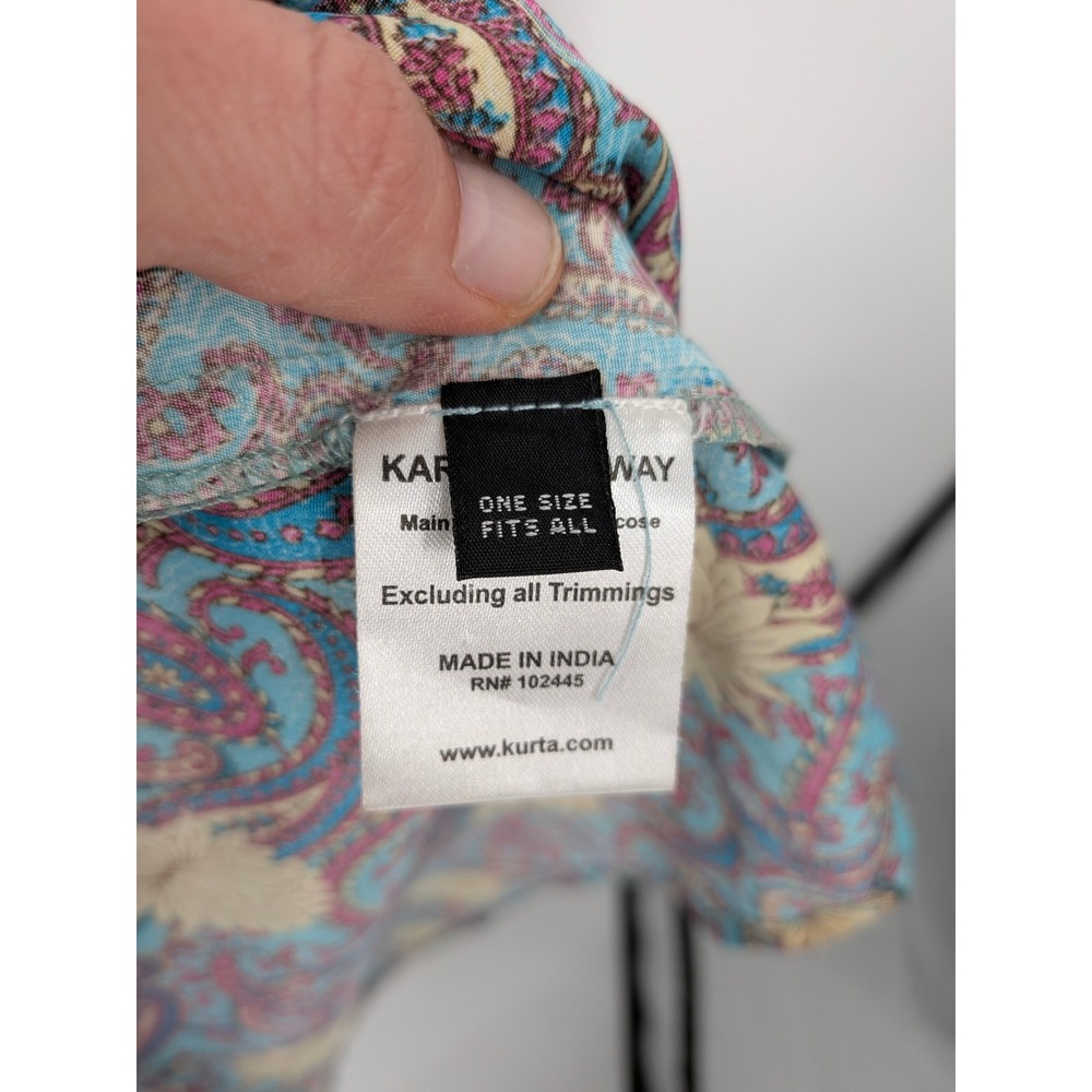 Karma Highway Maxi Dress Womens One Size Blue Paisley Floral Halter Tiered Silky - Picture 6 of 9